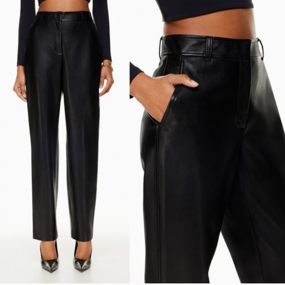 Babaton Black Leather Trousers